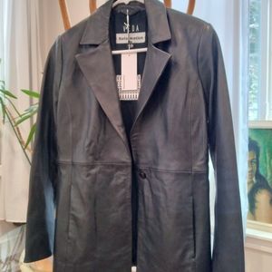 Veda Bowery Leather Blazer NWT
